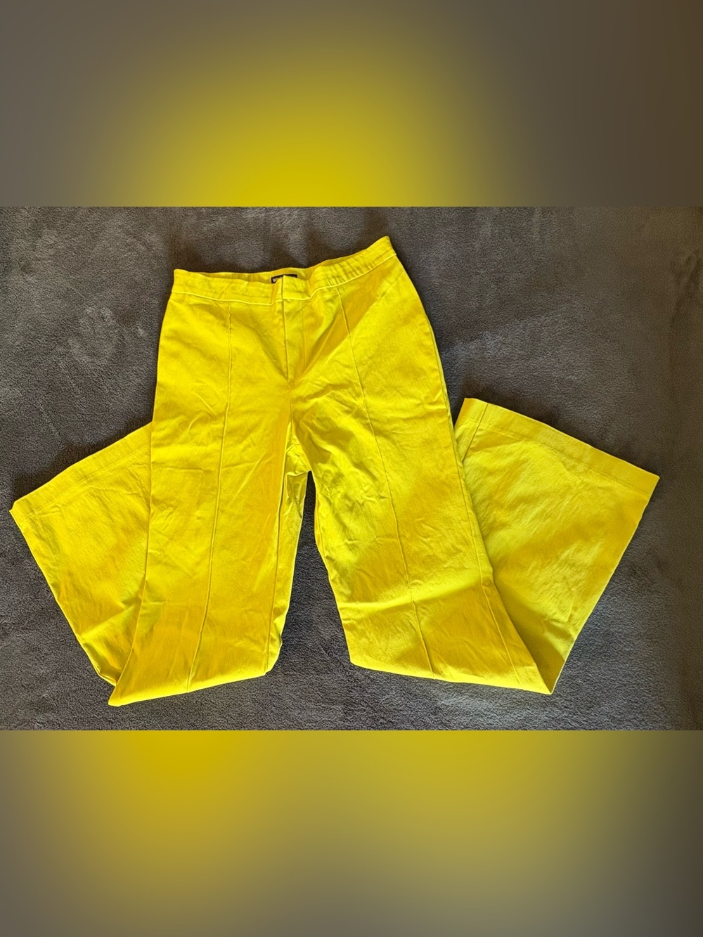 J.Jill Wearever Vibrant Yellow Front-Seam Wide-Leg/Flared Pants – Size XL